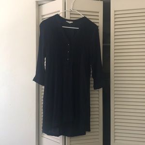 Navy three quarter length sleeve dress